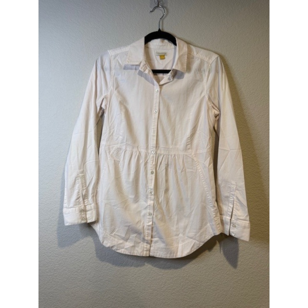 Leifsdottir White Cotton Poplin Button Peplum Waist Blouse Long Sleeve Shirt 4